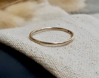 Plain Gold Stacking Ring, Handmade Solid Gold Stacking Ring With Polished Finish, Simple Gold Band, 9ct Gold Delicate Ring