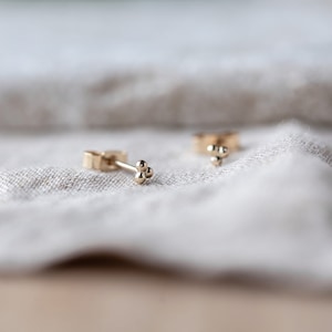 Tiny 9ct Gold Stud Earrings, 9ct Gold Studs, Tiny Stud Earrings, Gold Triangle Studs image 2