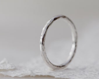 Infinity Silver Ring - Hammered, Sterling Silver Ring With Textured Finish Adding Twinkle And Shine to a Classic Timeless Design