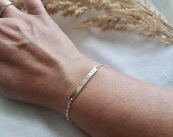 Personalised Silver Bracelet, Sterling Silver Bracelet, Recycled Silver Bracelet, Initialled Bracelet