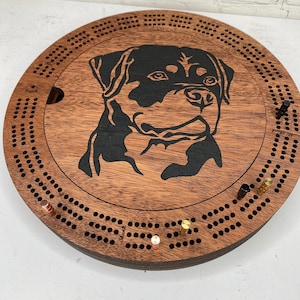 Planche de cribbage personnalisable avec rangement | Planche à cribbage ronde | Planche de cribbage en bois | Jeu de société