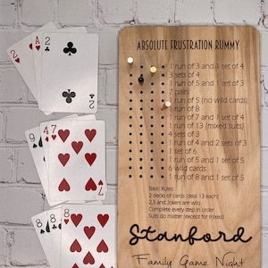 Jeu de cartes de rami « Frustration » | Jeu de cartes en bois | Jeu en bois personnalisé