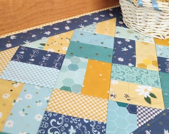 Pdf table runner pattern using 5 inch precuts or scraps - Tillie table runner - instant download quilting pattern