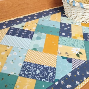 Pdf table runner pattern using 5 inch precuts or scraps - Tillie table runner - instant download quilting pattern