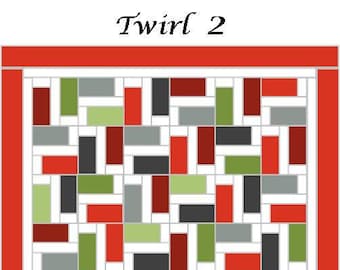 Twirl 2 quilt pattern - easy layer cake quilt - full sized quilt pattern - modern quilt pattern - downloadable pdf pattern