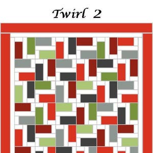 Twirl 2 quiltpatroon - eenvoudige laagcakequilt - quiltpatroon op volledige grootte - modern quiltpatroon - downloadbaar pdf-patroon