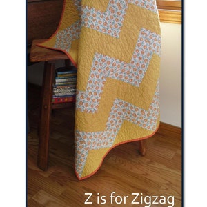 Z is for Zig Zag easy baby quilt pattern - pdf pattern