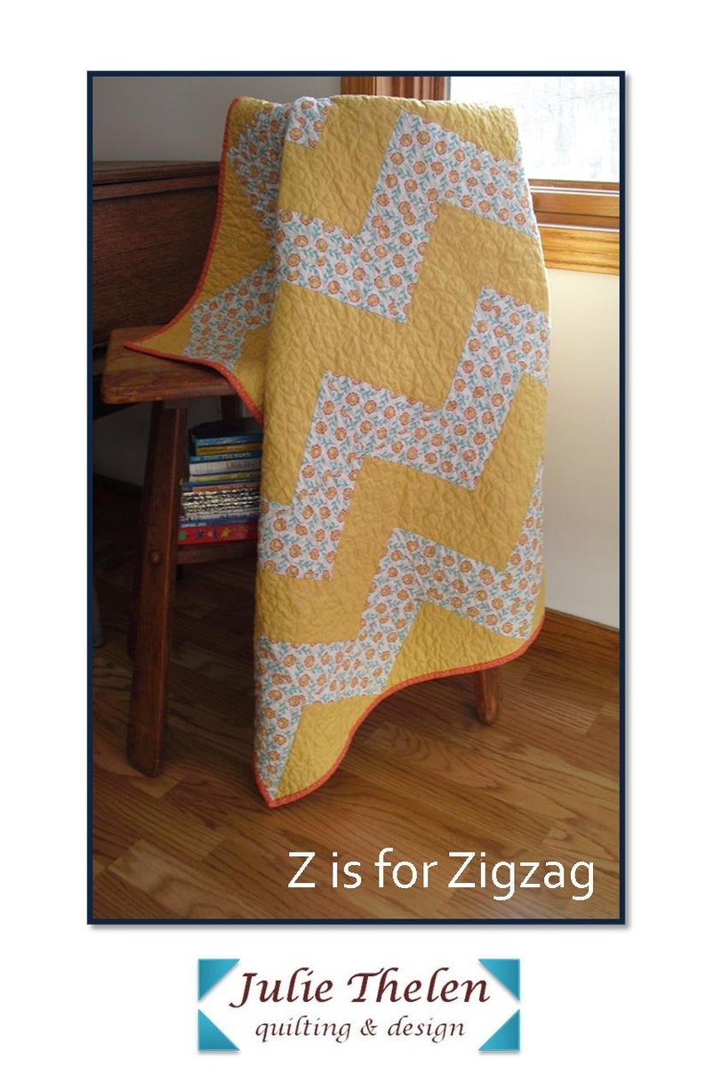 Z is for Zig Zag easy baby quilt pattern pdf pattern image 1