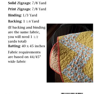 Z is for Zig Zag easy baby quilt pattern pdf pattern image 2