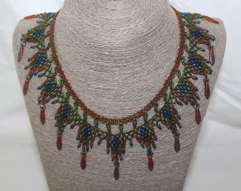 OOAK Stunning Ukrainian Glass Beadwork Style Necklace