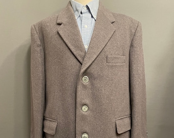 1970s Gray Men's Heavy Wool Blend Overcoat by Stafford - SIZE 44S