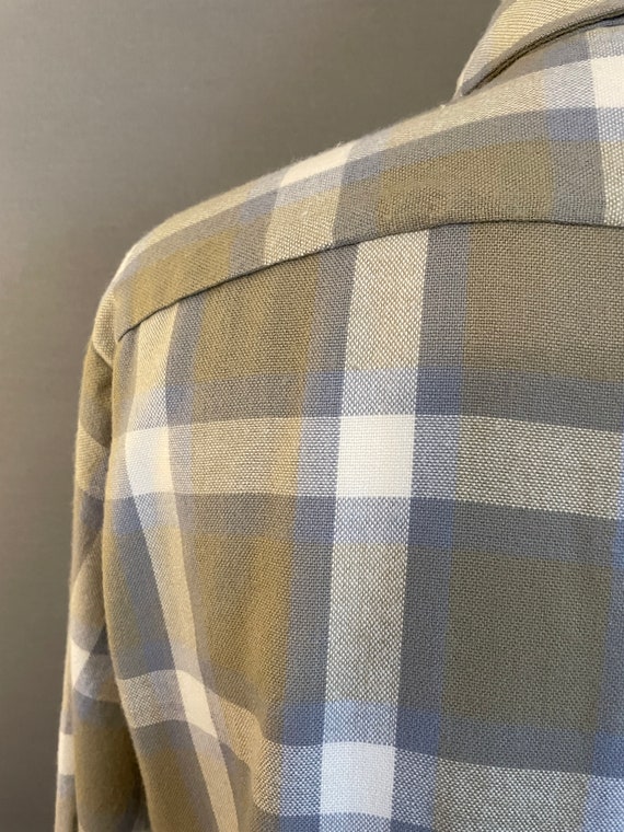 Blue/White/Tan Plaid Men's Never Worn Flannel Shi… - image 4