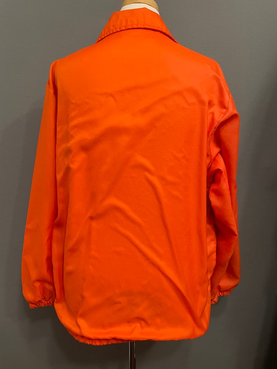 c1970s Bright Orange Nylon Snap Front Windbreaker… - image 3