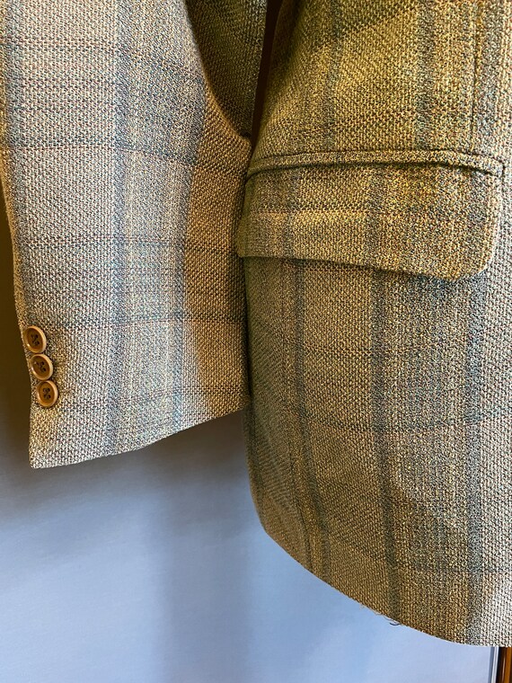 1980s Missoni Uomo Men's Plaid Wool/Linen 3-Butto… - image 8
