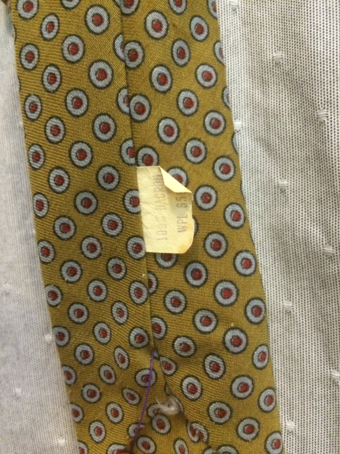 Gold/red/grey Foulard Pattern Dacron Men's Skinny Tie C1960s - Etsy