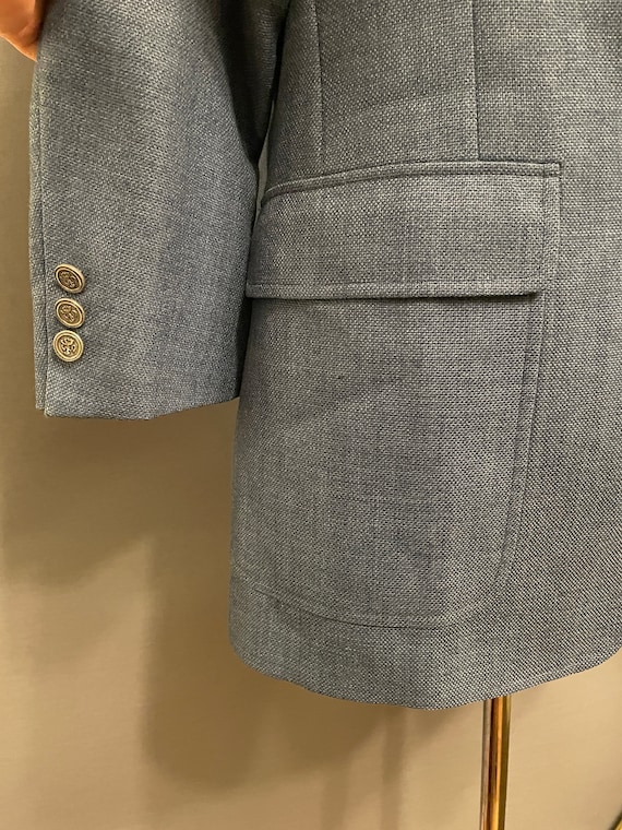 1970s Blue Wool Dolman Blazer w/ Resin Buttons