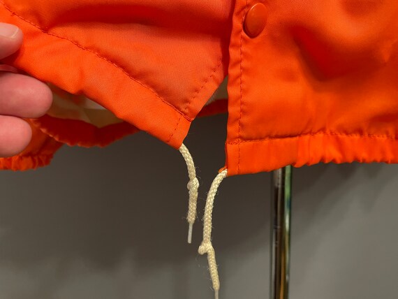 c1970s Bright Orange Nylon Snap Front Windbreaker… - image 5