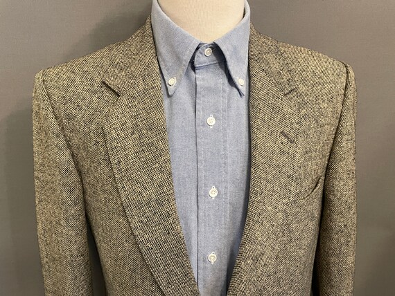 1970s Charcoal/Ivory Check Pattern Men's Donegal … - image 4