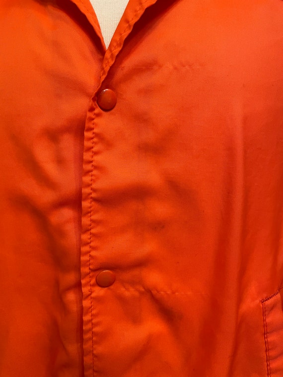 c1970s Bright Orange Nylon Snap Front Windbreaker… - image 7