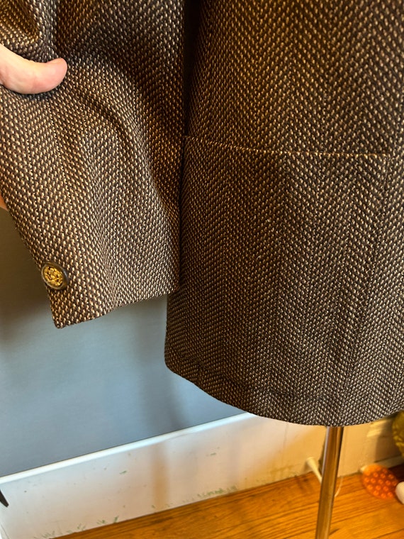 1970s Two-Tone Brown Men's Tweed 2-Button Blazer … - image 7