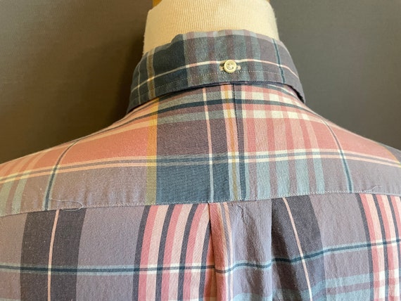 1990s Polo Ralph Lauren Pastel Plaid Men's Long S… - image 9