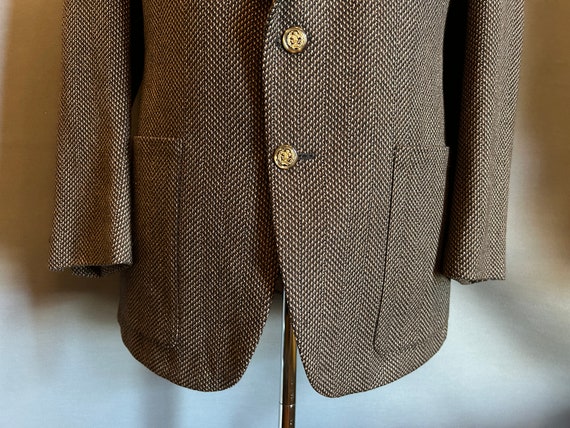 1970s Two-Tone Brown Men's Tweed 2-Button Blazer … - image 5