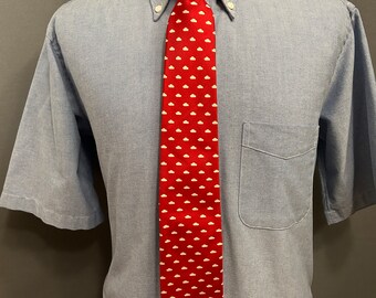 Cravate En Soie Brooks Brothers Makers - Motif Géométrique Rouge/marine/blanc - Largeur 3,5 Pouces - Occasion