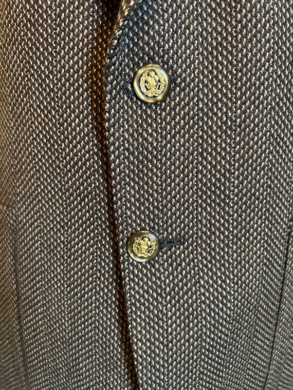 1970s Two-Tone Brown Men's Tweed 2-Button Blazer … - image 4