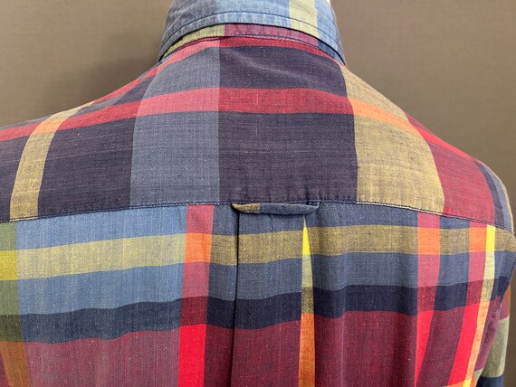 1990s Nautica Plaid Men's Madras Cotton Summer Sh… - image 7