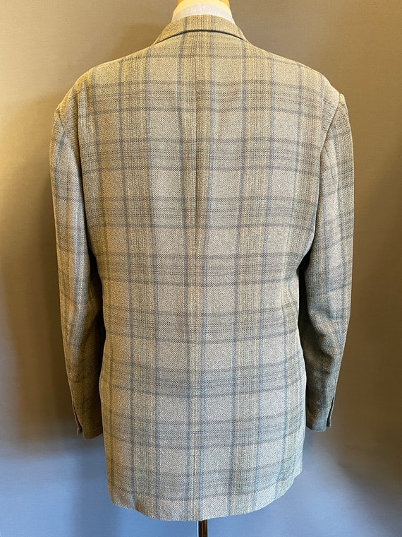 1980s Missoni Uomo Men's Plaid Wool/Linen 3-Butto… - image 5