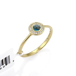 21354 - Ippolita Lollipop London Blue Topaz & Diamond 18k Gold Mini Ring