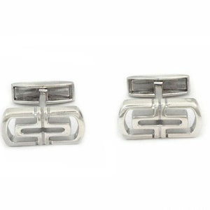 24219 - Bvlgari Parentesi Sterling Silver Long Top Stud Cufflinks