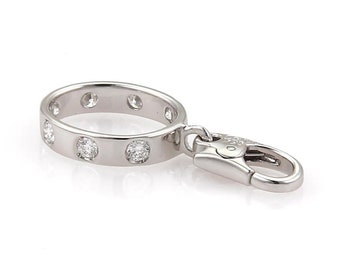 19672 - Cartier Love 7 Diamond 18k White Gold Mini Ring Charm