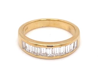 25218 - Salvini Baguette Diamonds 18k Yellow Gold Wedding Band Ring