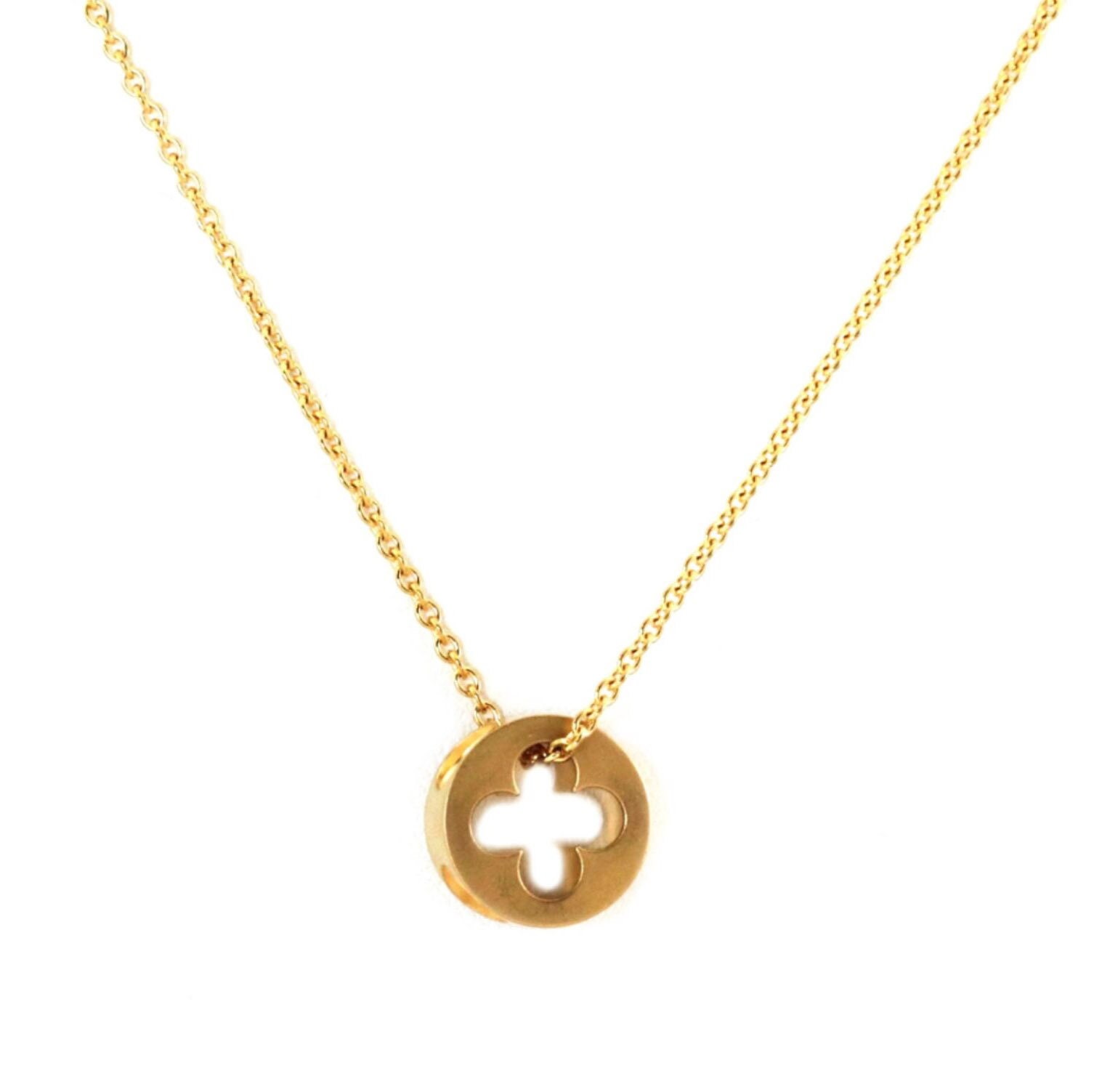 24065 Louis Vuitton Empreinte 18K Yellow Gold Mini Ring Pendant Necklace