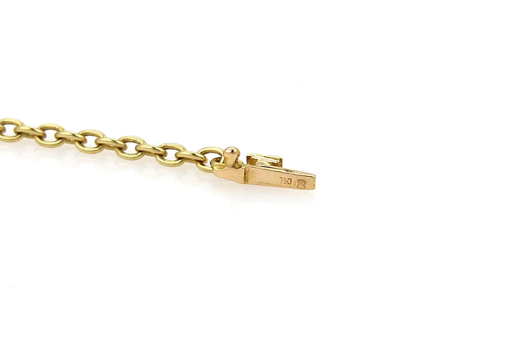 16568 - Cartier 18k Two Tone Gold Triple Oval Swirl Charm Chain