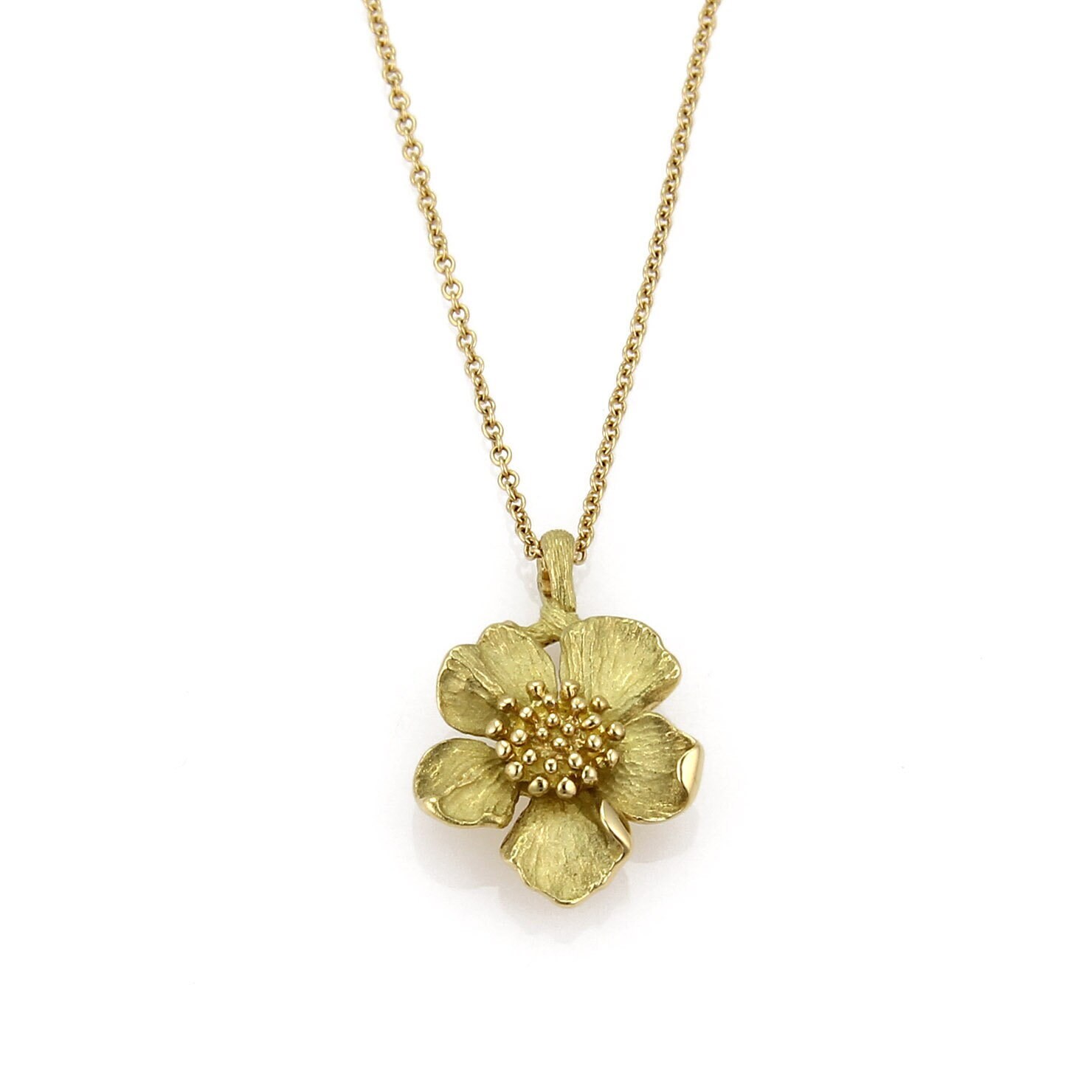 23881 - Tiffany & Co. Dogwood 18k Yellow Gold Floral Pendant