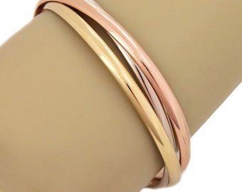 アクセサリー silver925 trinity bangle Womens Vintage Estate Sterling Silver 5 Band Trinity Bangle