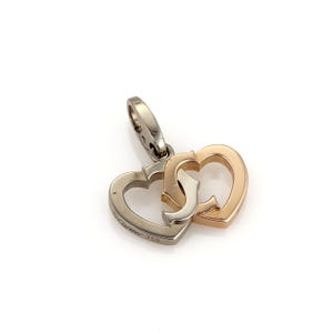 20218 - Cartier C Hearts 18k White & Pink Gold Interlaced Heart Charm Pendant
