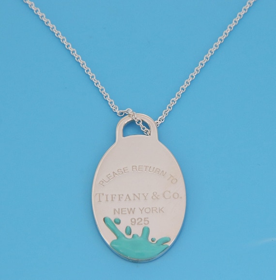 26319 - Tiffany & Co. Return to Splash Enamel Sterling Oval