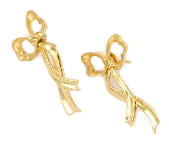 Estate Tiffany & Co. Bow Earrings 14K Yellow Gold – Skibell Fine Jewelry