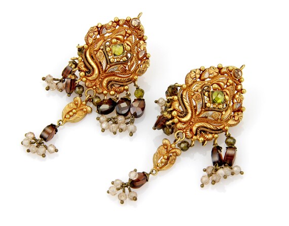 14902 - Multi Colored Gemstone Dangle Earring & P… - image 2