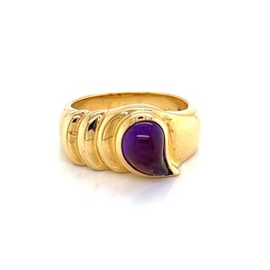 12747 - Chopard Tear Drop Amethyst 18k Yellow Gold Fancy Band Ring