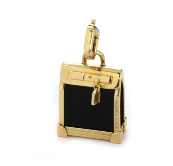 Buy Louis Vuitton Steamer Bag 18k Yellow Gold Onyx Charm Pendant Online in  India 