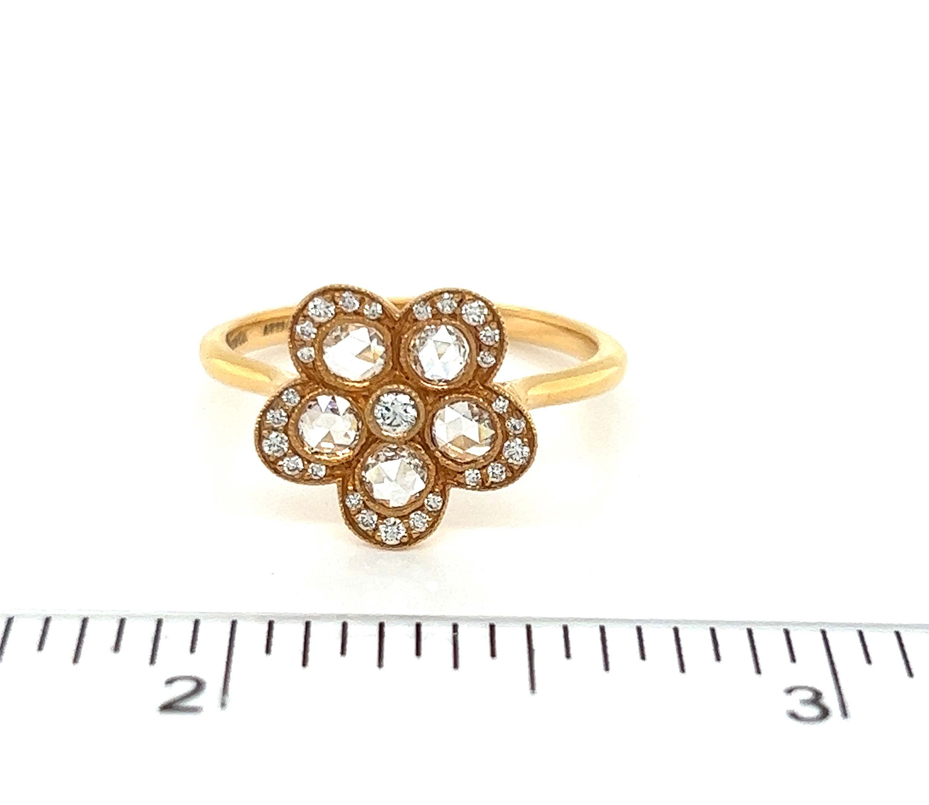 26661 - Tiffany & Co. Enchant Diamond 18k Rose Gold Flower Ring - Etsy