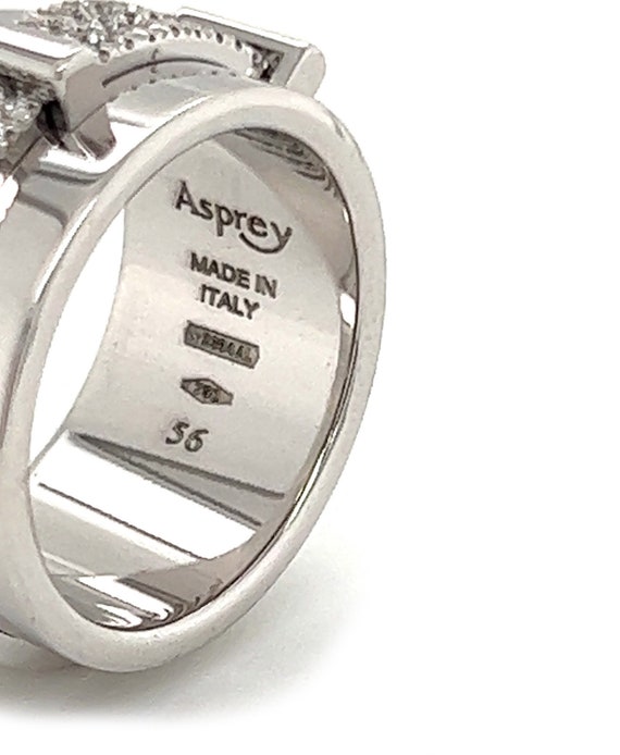 Asprey 18K Gold Blue Topaz Sapphire & Diamond Ring