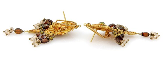 14902 - Multi Colored Gemstone Dangle Earring & P… - image 6