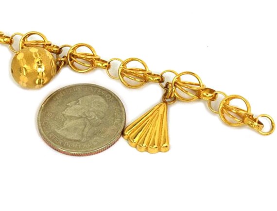 11540 - Dangling Charms Bracelet in 21k Gold - image 4