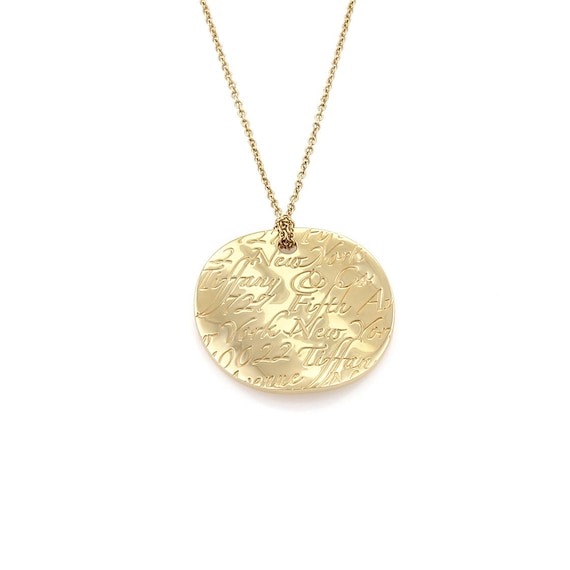 27290 Tiffany Co. Notes 18k Yellow Gold Round Wave Pendant