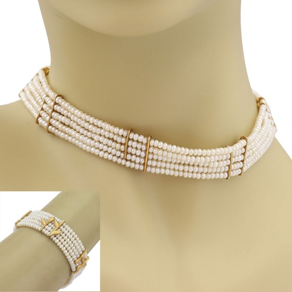 Vintage Louis Vuitton Necklace Choker Necklace Gold Pearl -  Norway